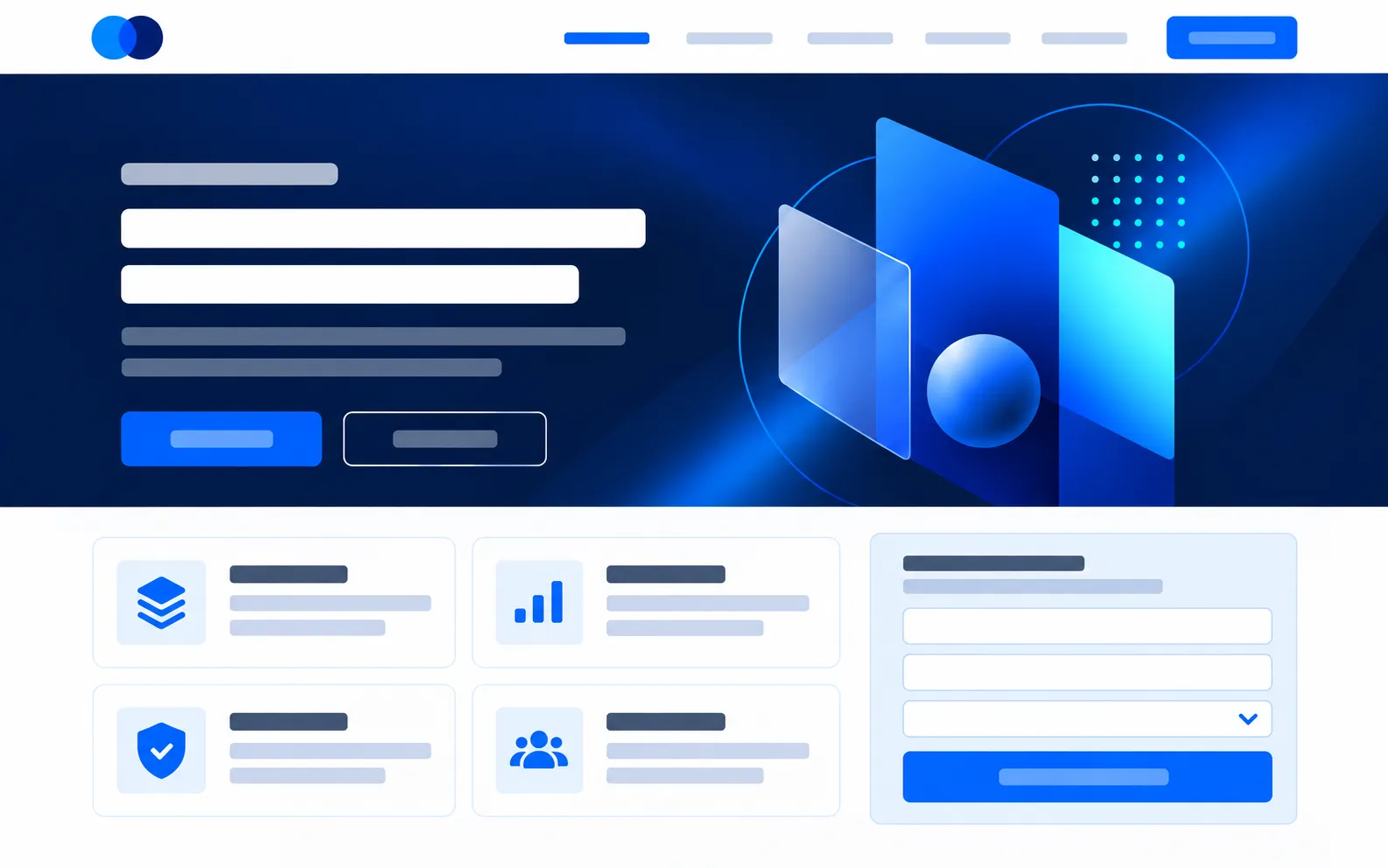 Desktop preview of a business website