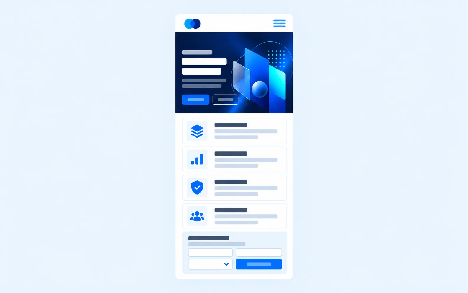 Mobile preview of the same business website